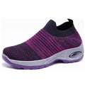 Damen Flexibler Slip-On Sneaker mit atmungsaktiver Strick-Oberfläche und dämpfender Sohle R&B