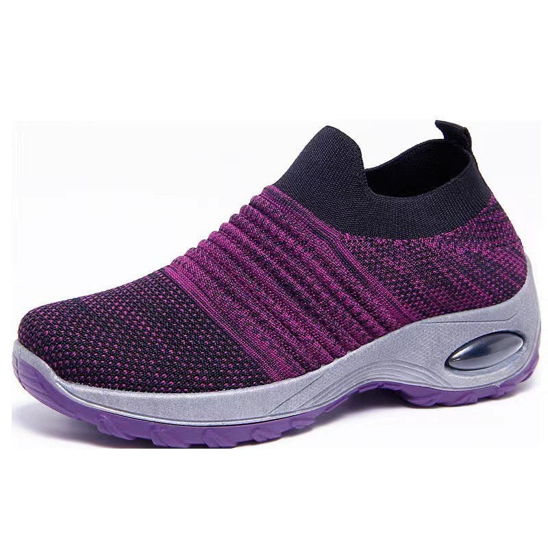 Damen Flexibler Slip-On Sneaker mit atmungsaktiver Strick-Oberfläche und dämpfender Sohle R&B