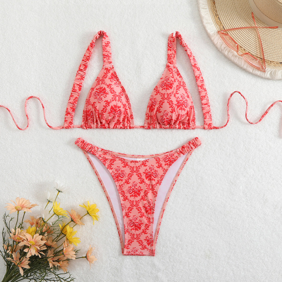 Damen Bikini-Set mit floralem Design und verstellbaren Trägern R&B