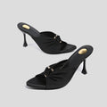 Damen Slingback-Pumps mit raffinierter Faltenapplikation und geschwungenem Absatz R&B