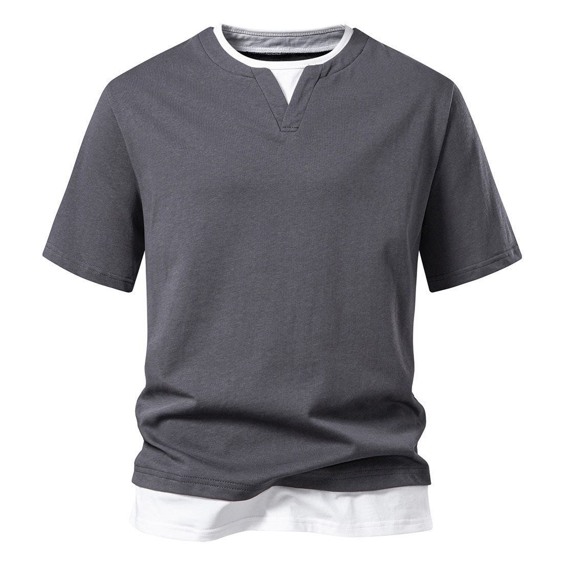 Herren V-Ausschnitt T-Shirt mit modernem Schnitt und lässigem Look