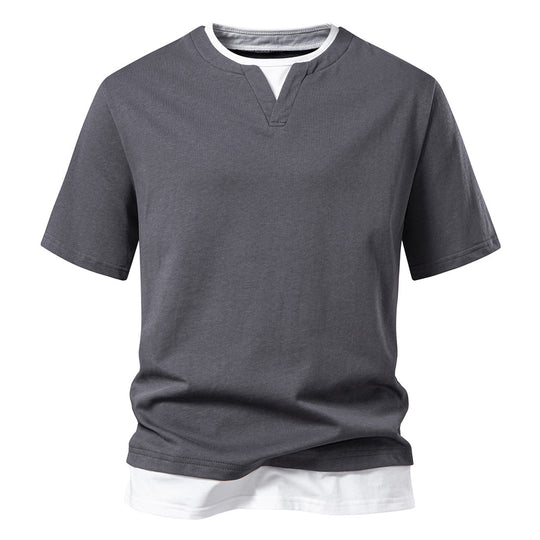 Herren V-Ausschnitt T-Shirt mit modernem Schnitt und lässigem Look R&B