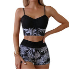 Damen modisches Crop-Top mit hochgeschnittenen Shorts R&B