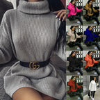Damen Oversized-Strickpullover mit hohem Kragen und lässigem Schnitt R&B