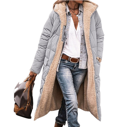 Damen gefütterte Langjacke mit Teddyfell-Innenfutter R&B