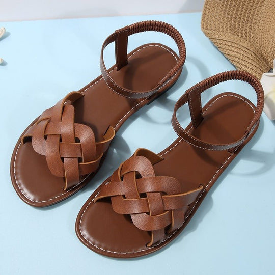 Damen bequeme geflochtene Sandalen mit verstellbarem Riemen R&B