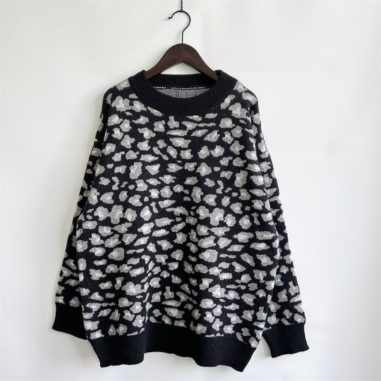 Damen legerer Pullover mit tierischem Muster R&B