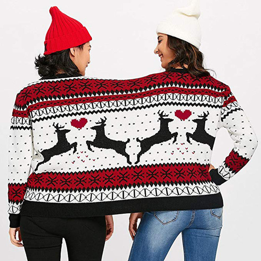 Damen Weihnachtspullover mit festlichem Rentiermotiv und herzlichem Design R&B