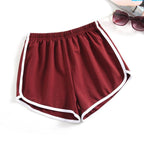 Damen Sportliche Shorts mit elastischem Bund und Kontraststreifen