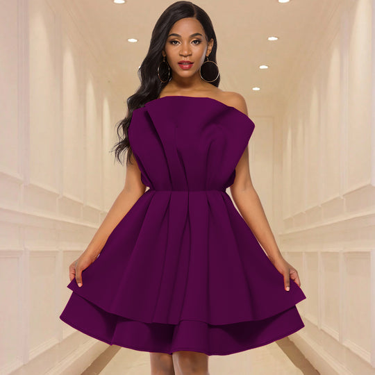 Damen Glamouröses Cocktailkleid mit voluminösen Rüschen R&B