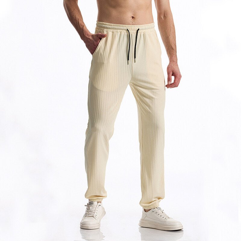 Herren Bequeme Freizeithose mit elastischem Bund und strukturiertem Design