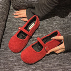 Damen Filzschuhe mit elegantem Riemchen und bequemer Sohle R&B