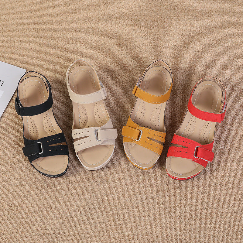 Damen Wedge-Sandalen mit verstellbarem Riemen und atmungsaktiver Sohle R&B