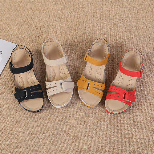 Damen Wedge-Sandalen mit verstellbarem Riemen und atmungsaktiver Sohle R&B