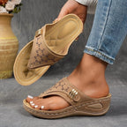 Damen Zehentrenner-Sandalen mit eleganter Perforation R&B