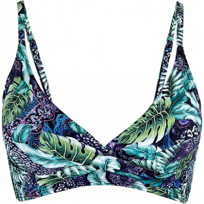 Damen Sportliches Bikini-Oberteil mit Wickel-Design R&B