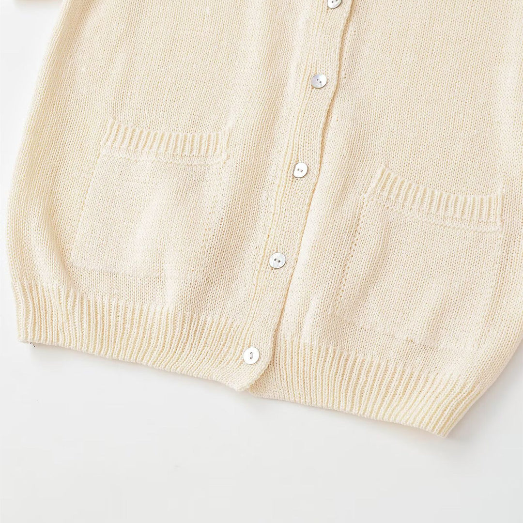 Damen Strickjacke mit Knopfdetail und praktischen Taschen R&B