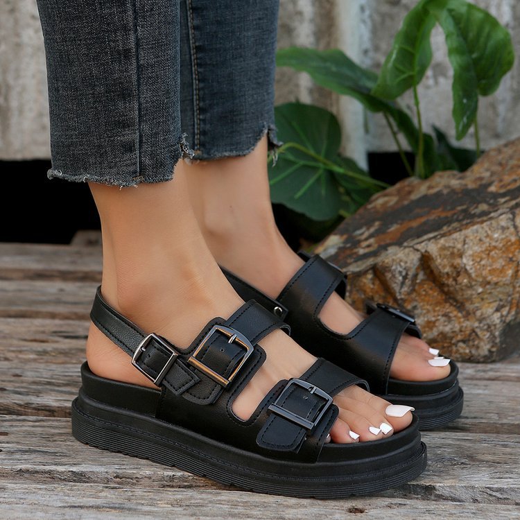 Damen Komfortable Sandalen mit modischen Schnallen R&B