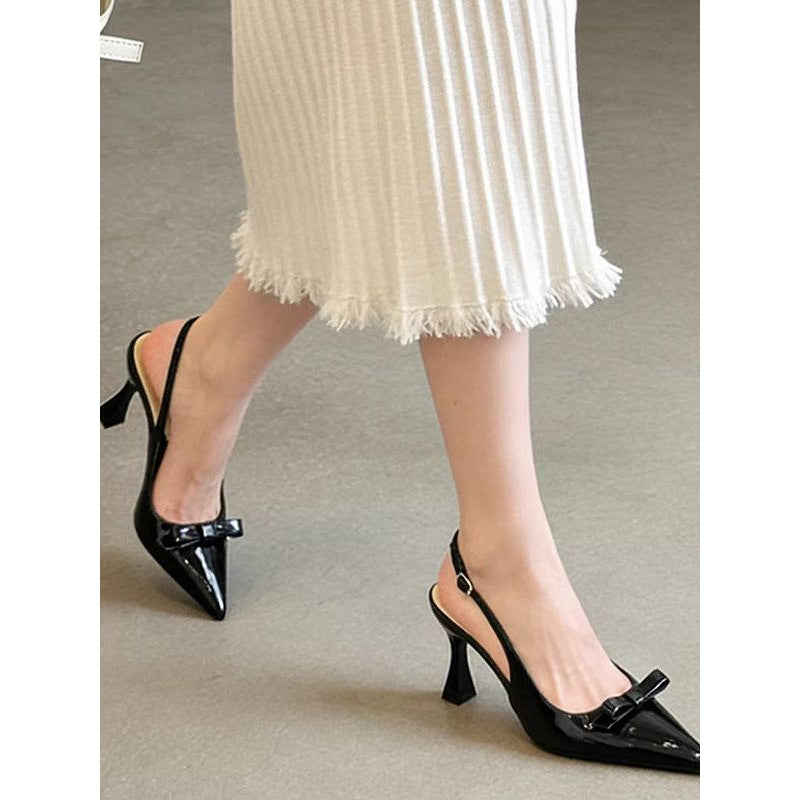 Damen spitze Slingback-Pumps mit eleganter Schleifenverzierung R&B