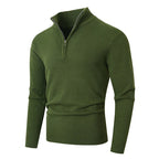 Herren Strickpullover mit modernem Stehkragen und Reißverschluss