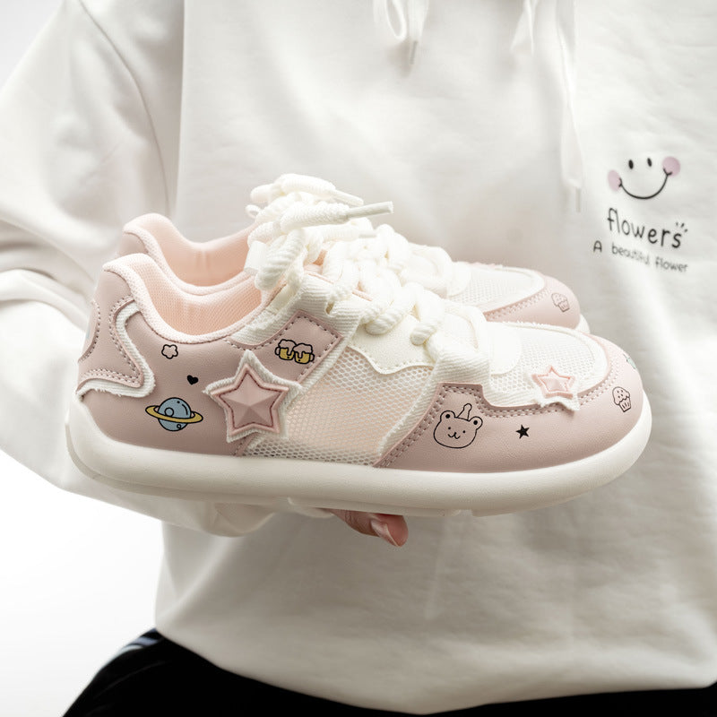 Damen Sneakers mit verspieltem Cartoon-Design und atmungsaktiver Oberfläche R&B