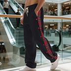 Herren Sportliche Jogginghose mit Karomuster und Druckknopf-Detail R&B
