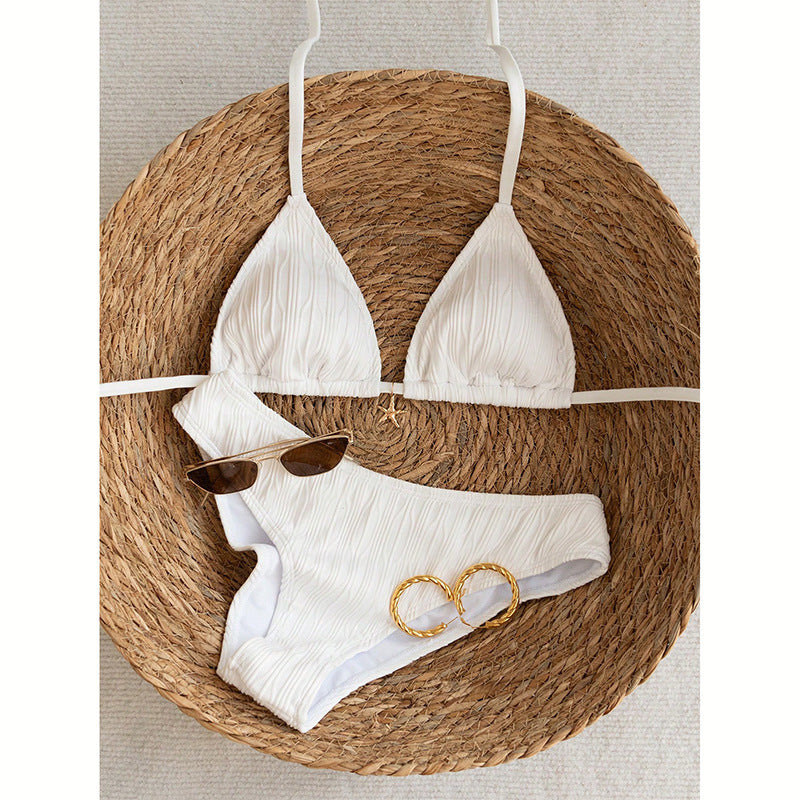 Damen Triangel-Bikini mit strukturierter Oberfläche und verstellbaren Trägern R&B
