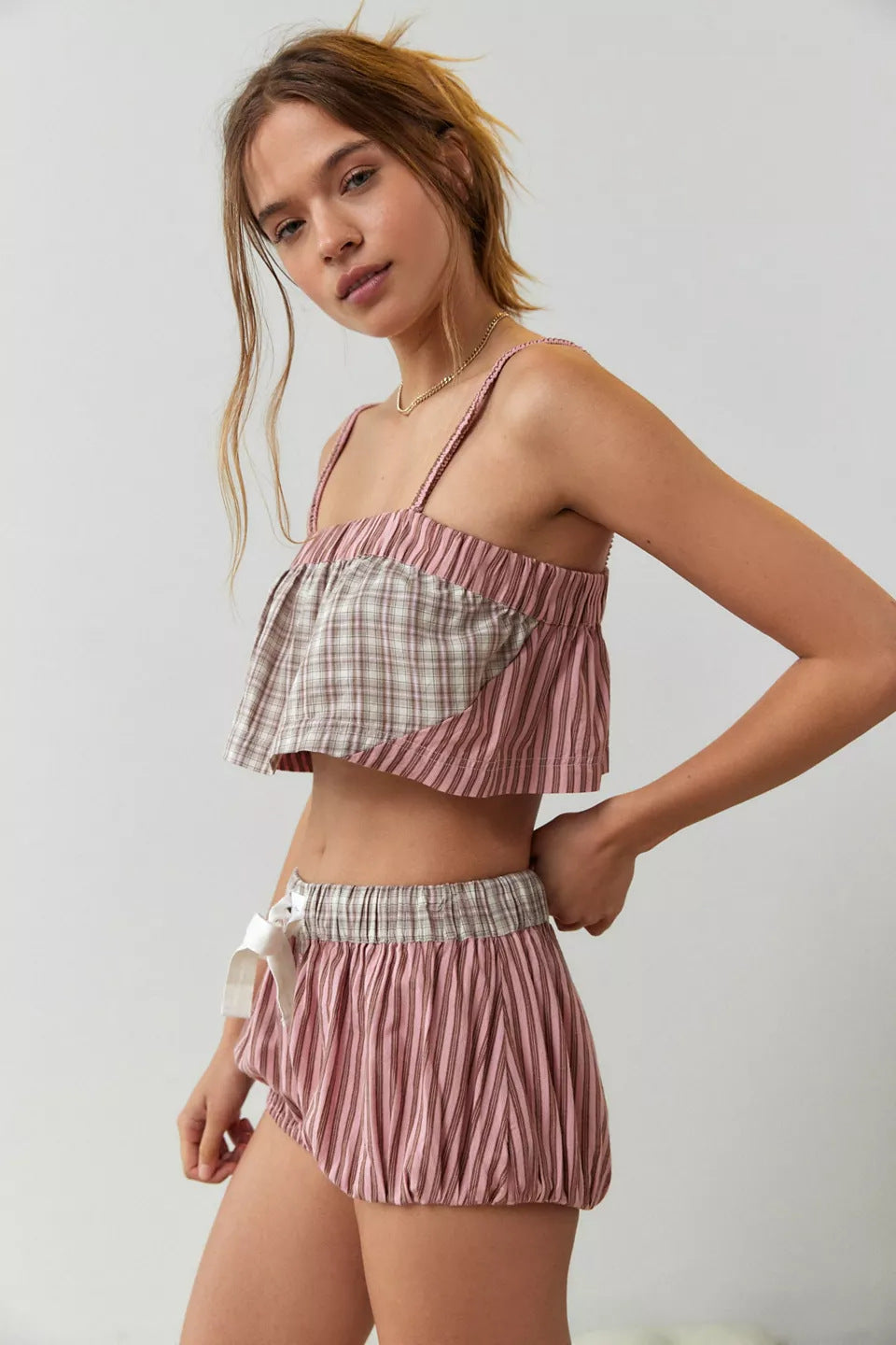 Damen gestreiftes Loungewear-Set R&B