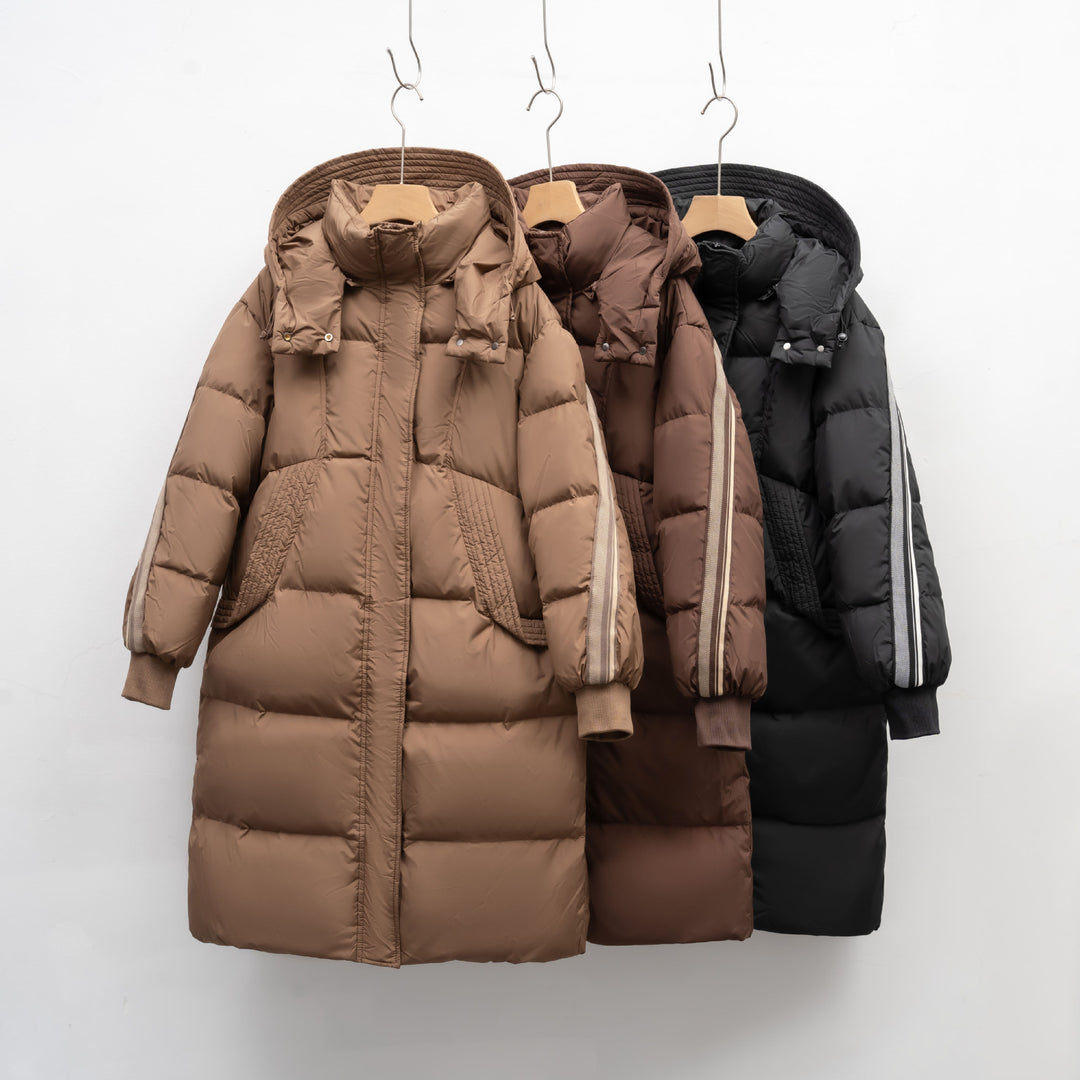 Damen Isolierter Wintermantel mit funktionalen Taschen und verstellbarer Kapuze R&B