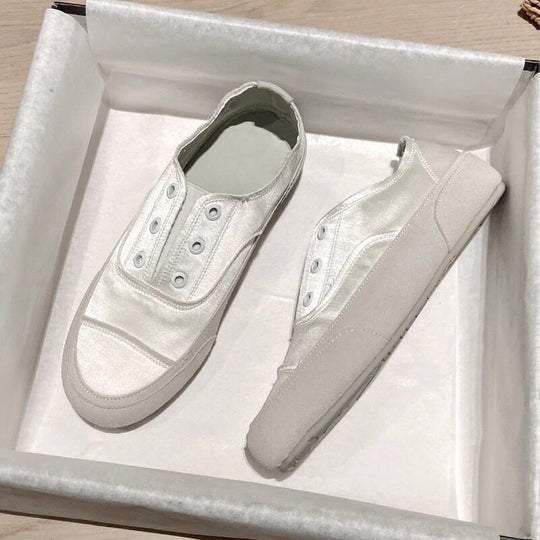 Damen sportliche Slip-On Sneakers mit satiniertem Obermaterial R&B