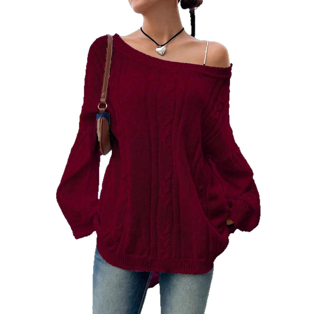 Damen Strickpullover mit asynchronem Schnitt und lockerem Fall R&B