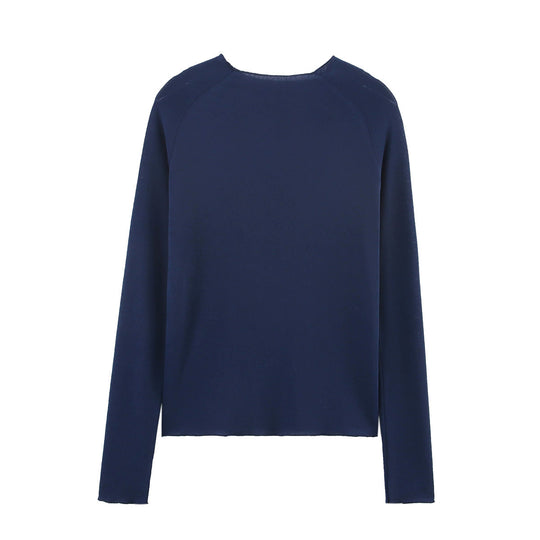 Damen lässiges Langarmshirt aus weicher Baumwolle mit lässigem Schnitt R&B