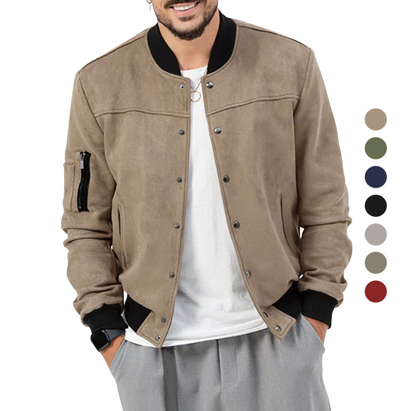 Herren modische Bomberjacke mit praktischen Reißverschlusstaschen und elastischen Bündchen R&B