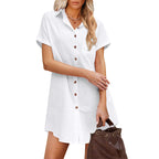 Damen Hemdblusenkleid im lässigen Schnitt mit Knopfdetails und aufgesetzter Tasche R&B
