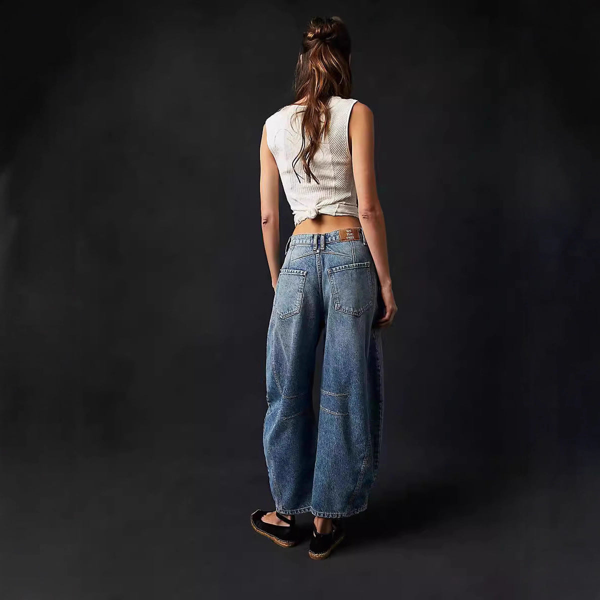Damen Weite Denim-Hose im lässigen Schnitt