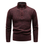 Herren Pullover mit halbem Reißverschluss und strukturiertem Design R&B
