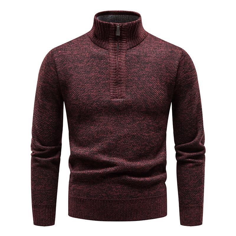 Herren Pullover mit halbem Reißverschluss und strukturiertem Design R&B