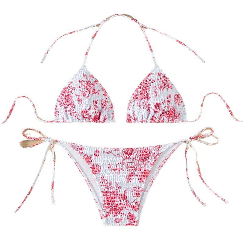 Damen Triangel-Bikini mit verstellbaren Trägern und klassischen Schnürdetails R&B