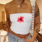 Damen Bandeau-Top mit auffälligem Statement-Aufdruck R&B