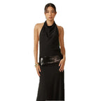 Damen Elegantes Abendkleid mit schimmerndem Gürtel R&B