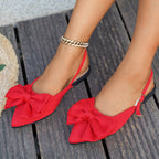 Damen Slingback Pumps mit charmantem Schleifenakzent und eleganter Spitze R&B