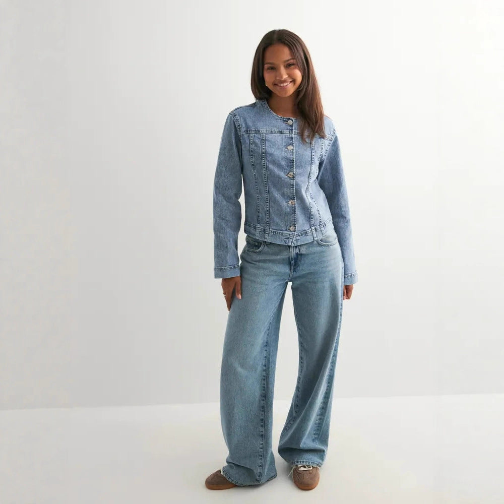 Damen zeitlose Denim-Jacke im modernen Schnitt R&B