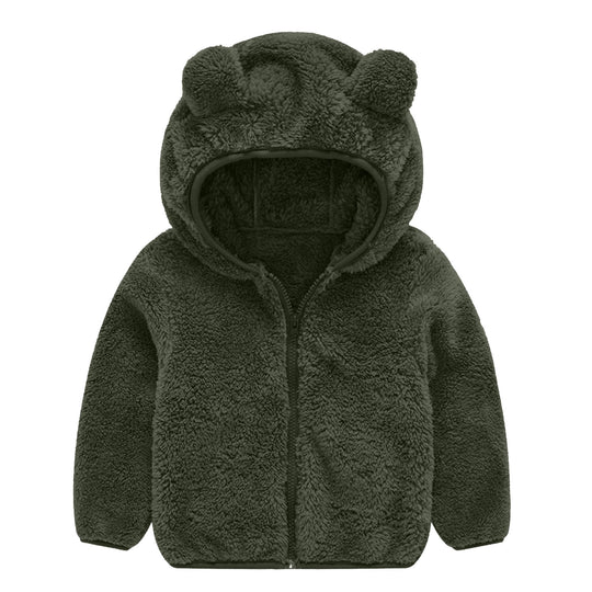 Damen Fleecejacke mit niedlichem Bärenohren-Design R&B