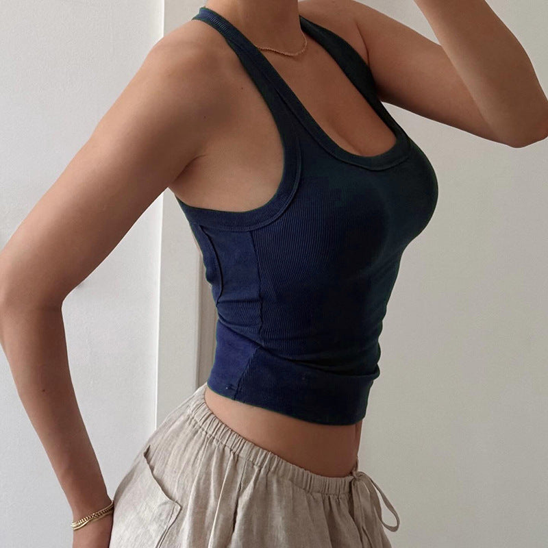 Damen Sportliches Tanktop mit rückenfreier Gestaltung R&B