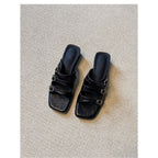 Damen stilvolle Mules mit verstellbaren Riemen R&B