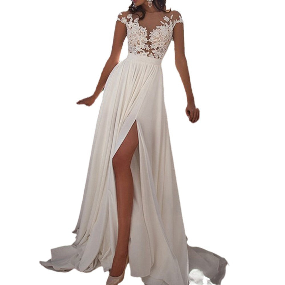 R&B | Spitzen-Spalt-Abendkleid