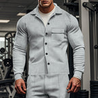 Herren Herrenjacke aus angenehmem Stoff mit modernen Knopfdetails und Brusttasche R&B
