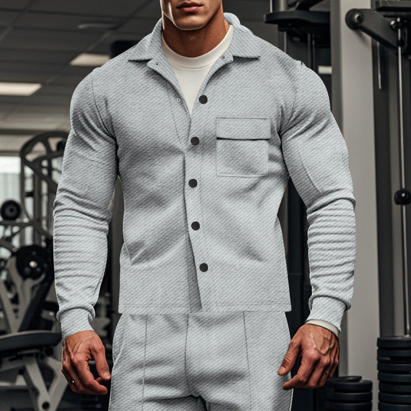 Herren Herrenjacke aus angenehmem Stoff mit modernen Knopfdetails und Brusttasche R&B