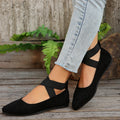 Damen elegante Ballerinas mit gekreuzten Riemen und weichem Obermaterial R&B