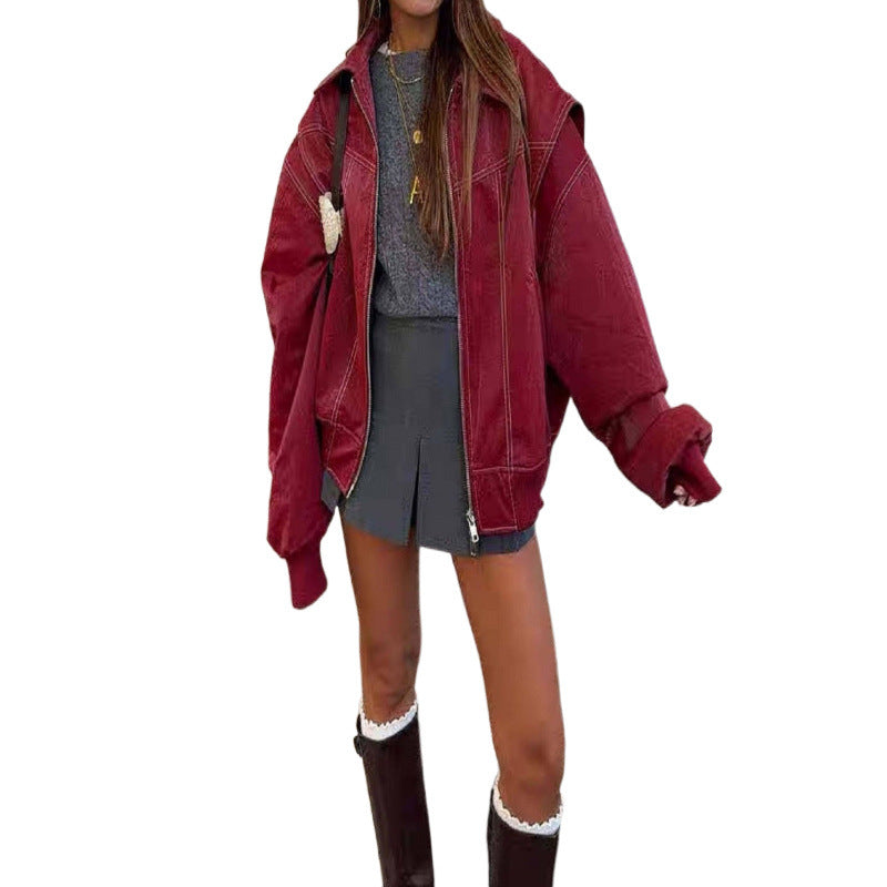 Damen Übergroße Fake Bomberjacke R&B